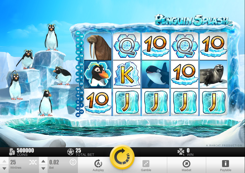 Video Slot Penguin Splash - Rabcat Gambling