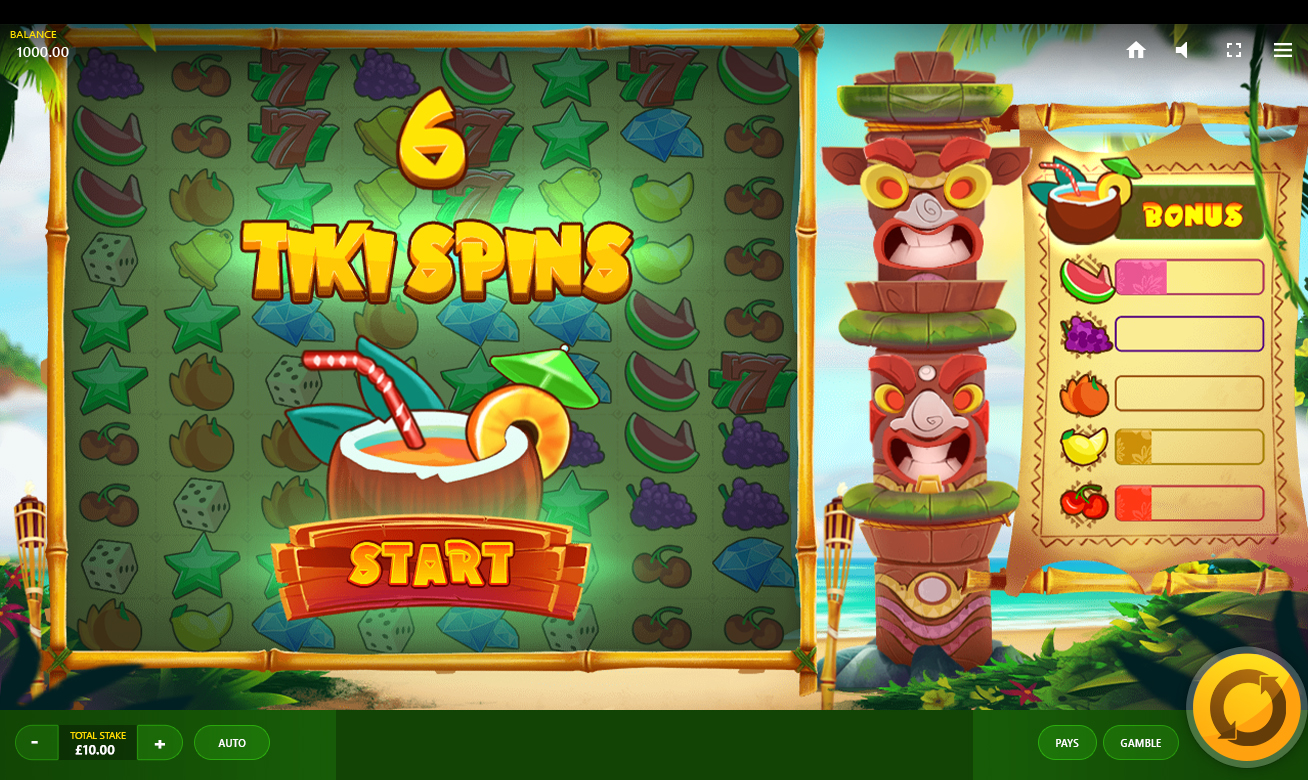 Video Slot Tiki Fruits - Red Tiger