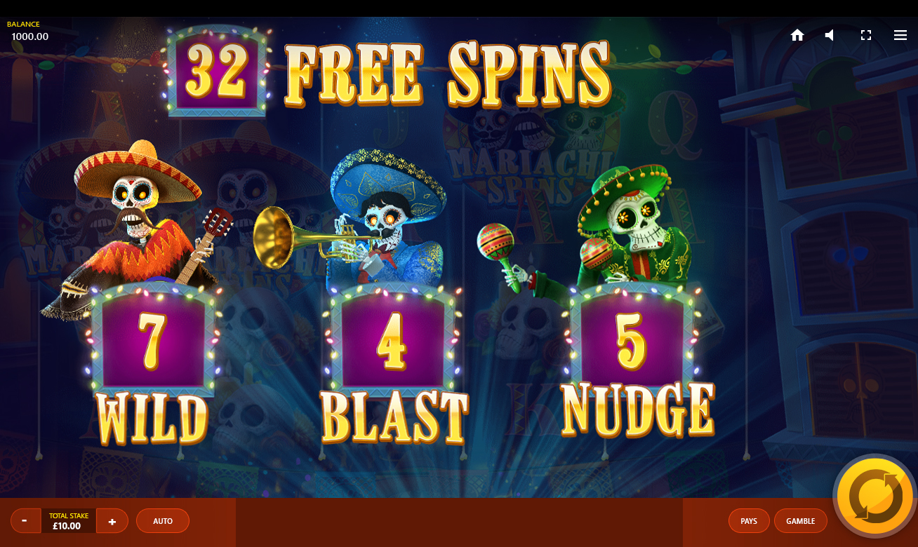 Video Slot Esqueleto Mariachi - Red Tiger