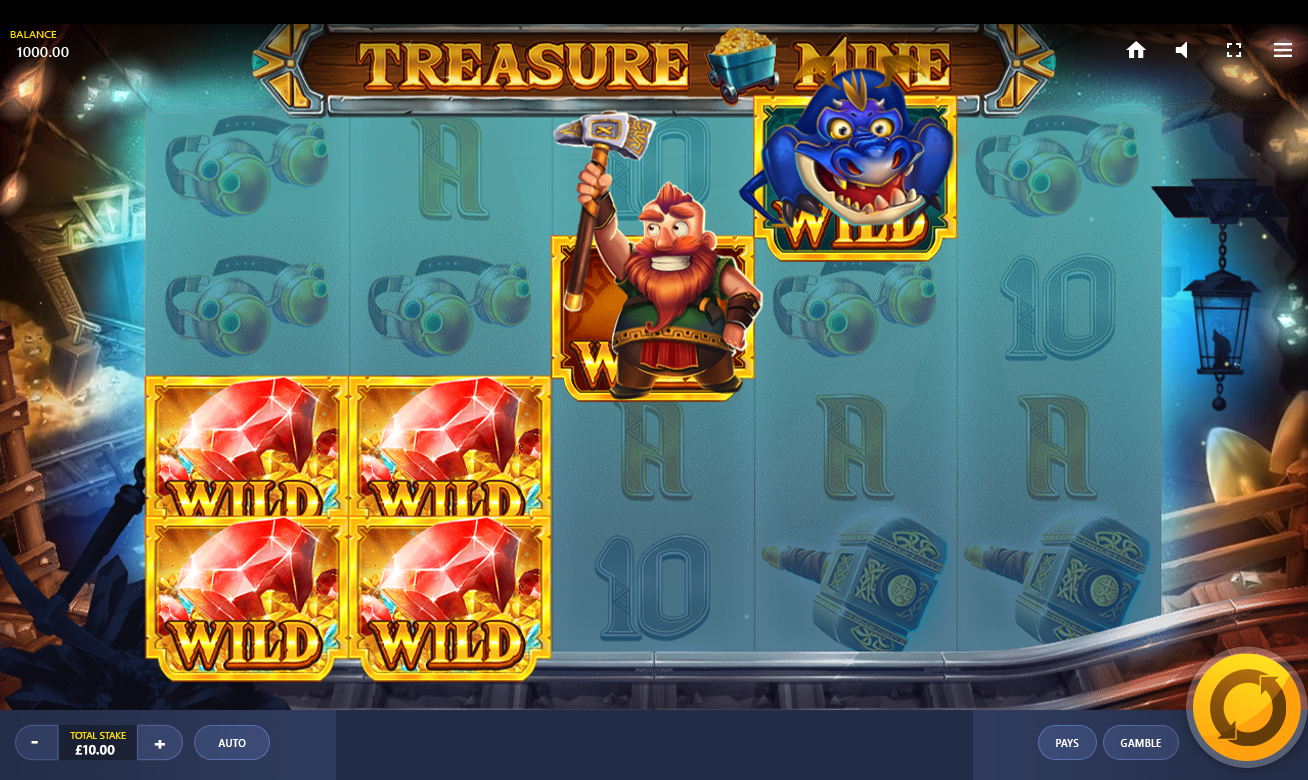Video Slot Treasure Mine - Red Tiger