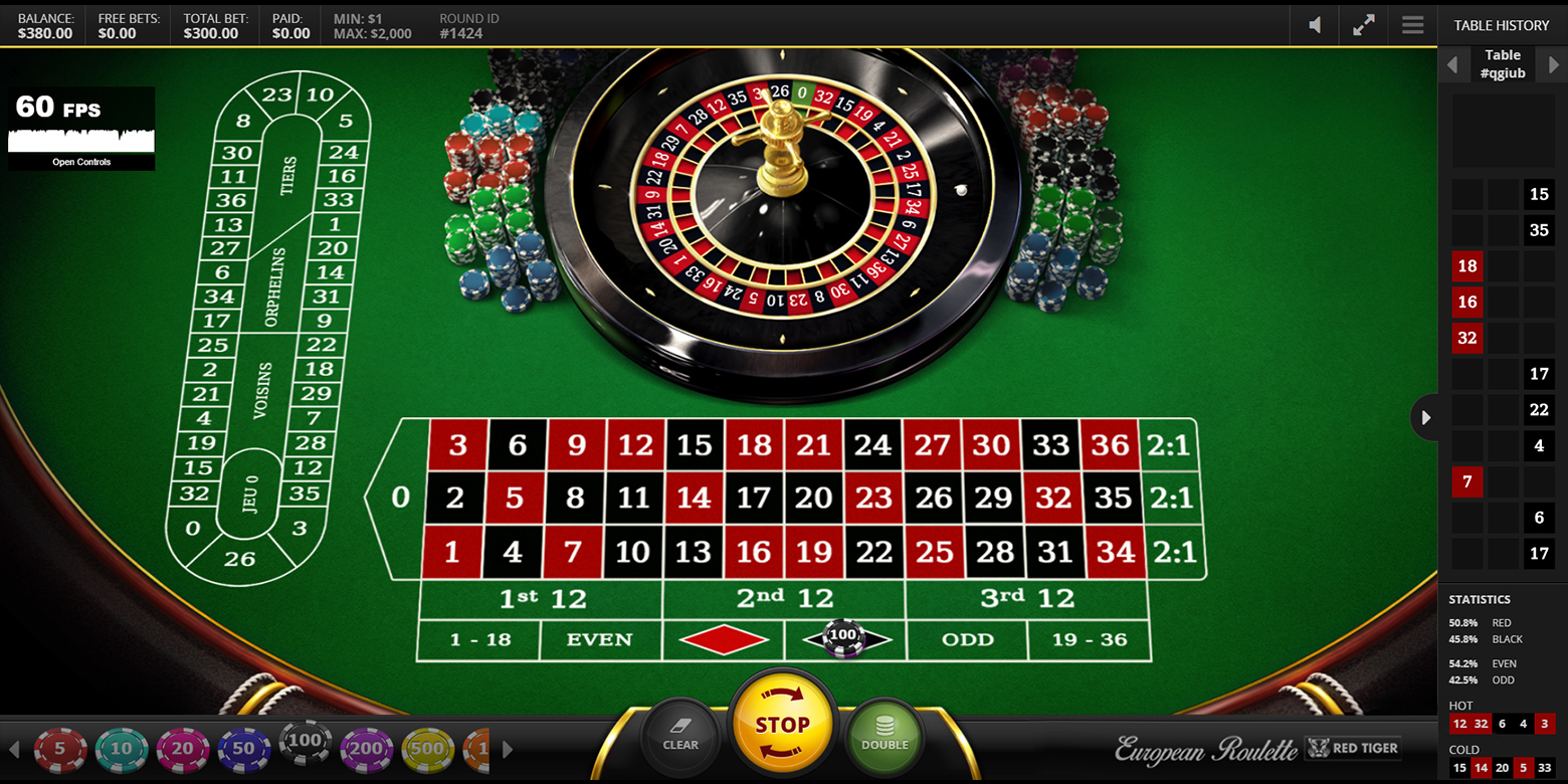 Table Games European Roulette - Red Tiger